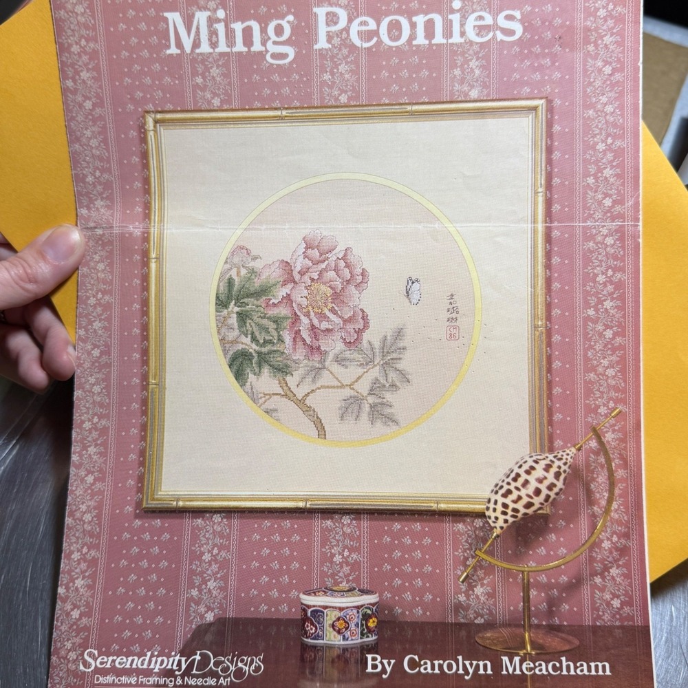 Serendipity Designs Ming Peonies Cross Stitch‎ Pattern Carolyn Meacham